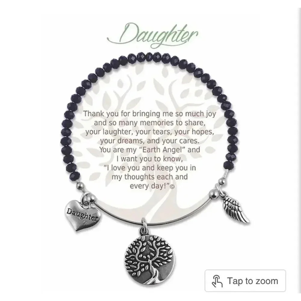 Earth Angel Daughter Radiant Black Stone Bracelet‎